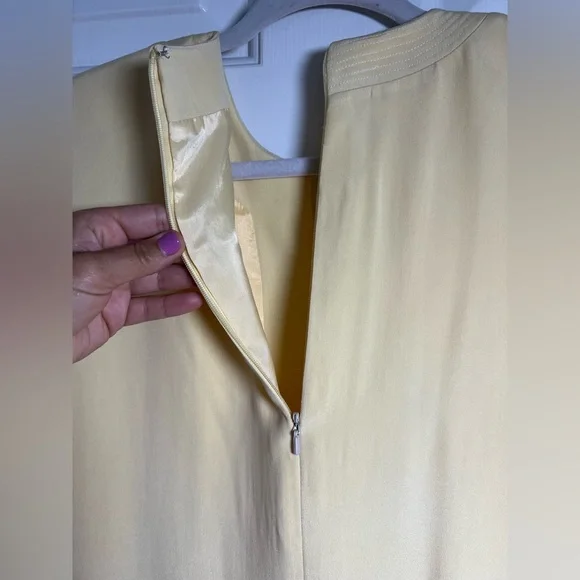 Spenser Jeremy Women's Cream Button-Front Midi Dress 100% Pure Silk - Picture 6 of 8